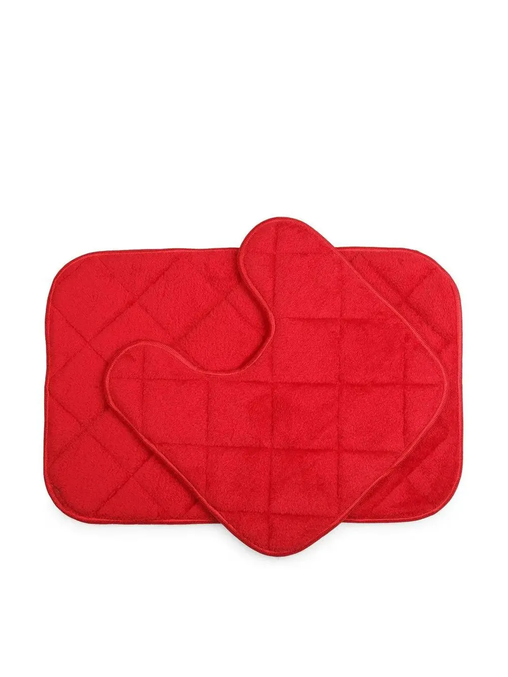 Lushomes Red Super-Soft Memory Foam Bathmat Set