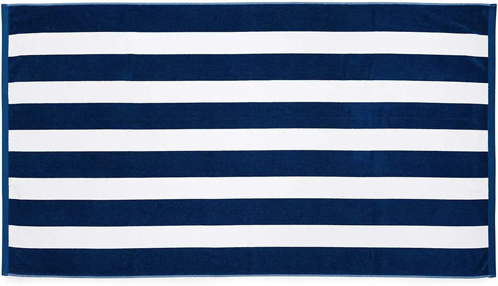 Lushomes Royal Blue & White Cotton Towel for Men & Women (1 piece)