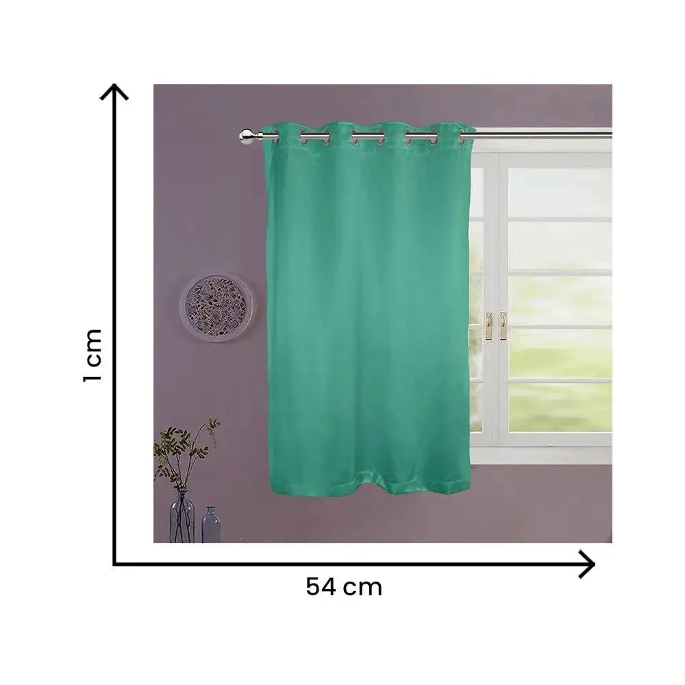 Lushomes Sea Green Satin Plain Window Curtain