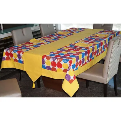 Lushomes Square 6 Seater Table Linen Set (Pack of 8)