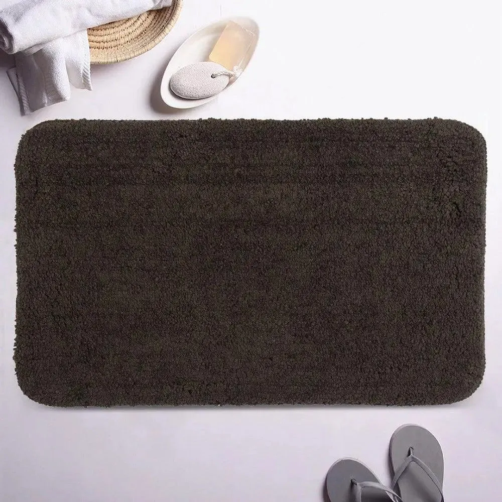 Lushomes Super Soft 1800 GSM Brown Bathroom Rug