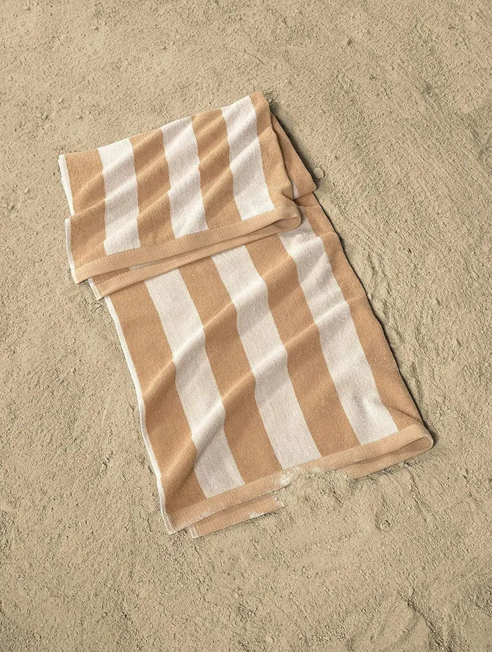 Lushomes Super-Soft Yellow & White Cotton Stripe Pool Towel for Men & Women