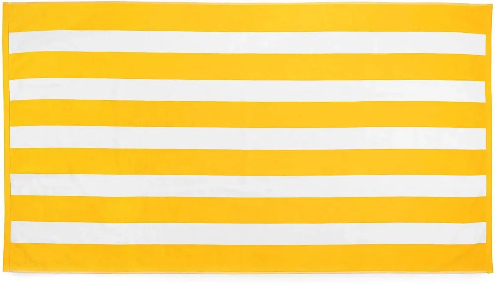Lushomes Super-Soft Yellow & White Cotton Stripe Pool Towel for Men & Women