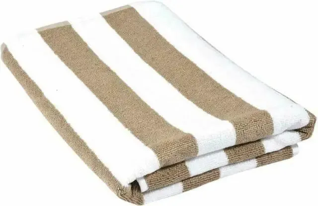 Lushomes Super-Soft Yellow & White Cotton Stripe Pool Towel for Men & Women