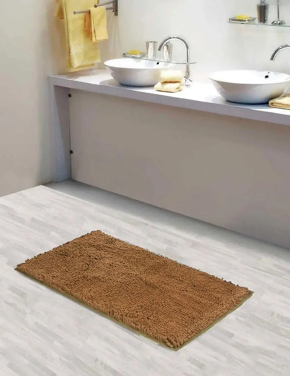 Lushomes Synthetic 2200 GSM Bathmat with High-Pile Microfiber