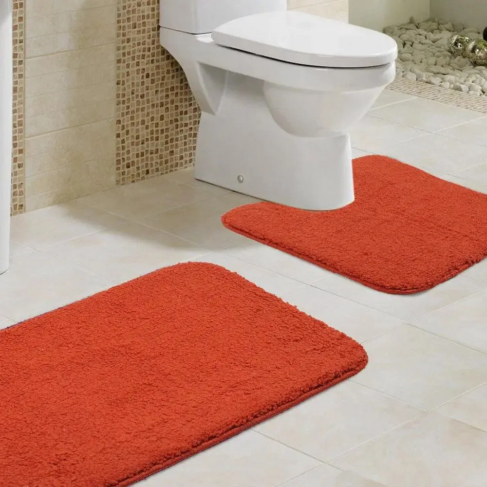 Lushomes Tan 1800 GSM Bathmat Set with High Pile Microfiber