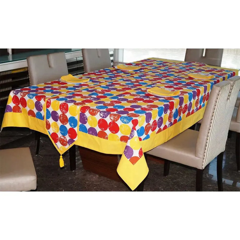 Lushomes Titac Printed 8 Seater Table Linen Set (Pack of 10)