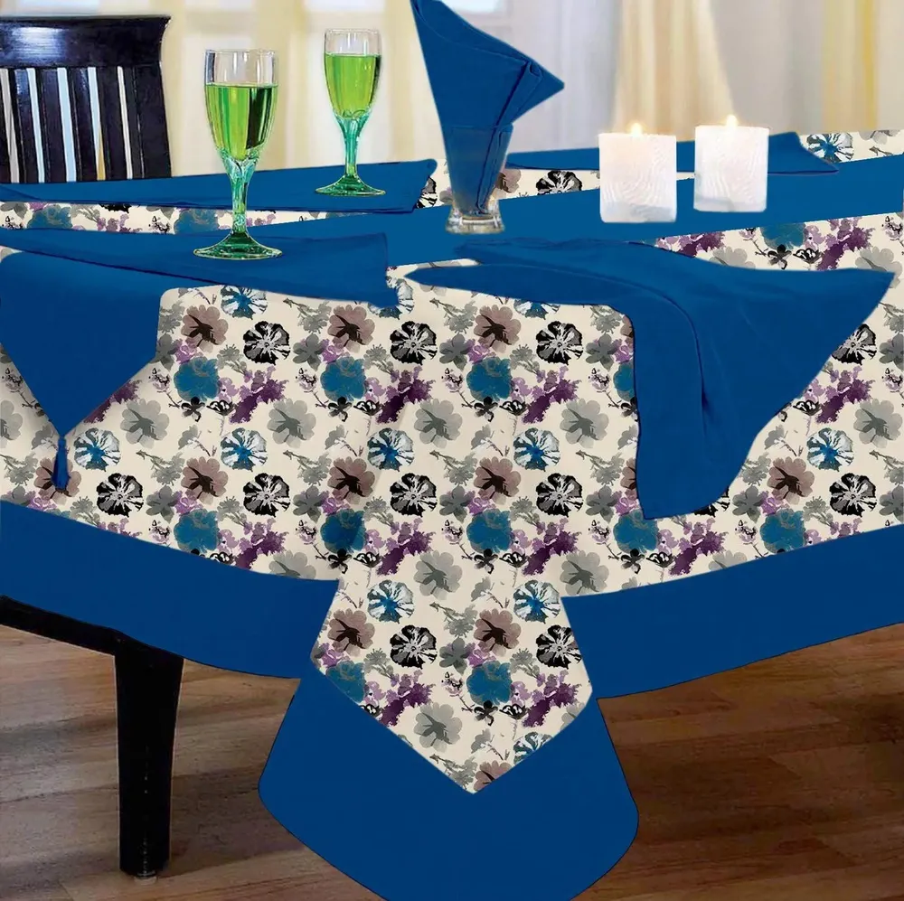 Lushomes Watercolor Printed 8 Seater Table Linen Set (Pack of 10)