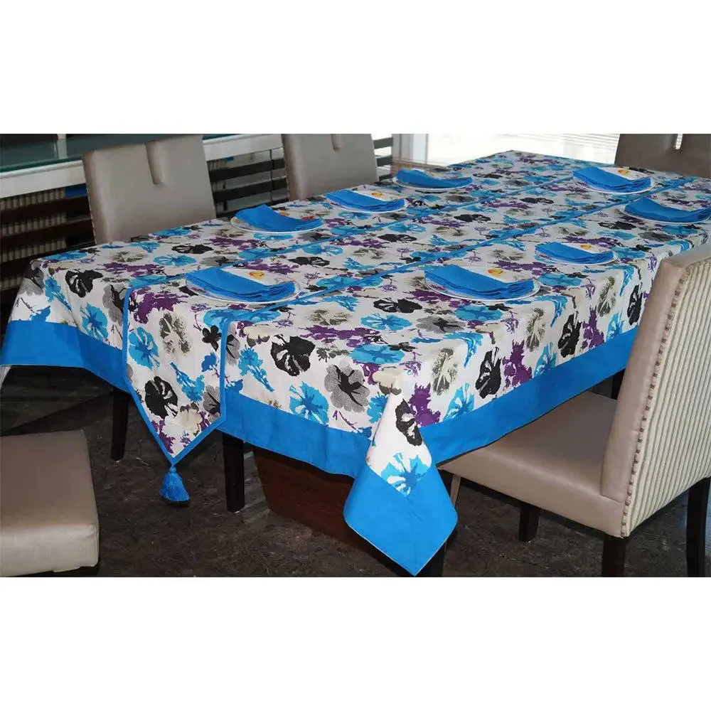 Lushomes Watercolor Printed 8 Seater Table Linen Set (Pack of 10)
