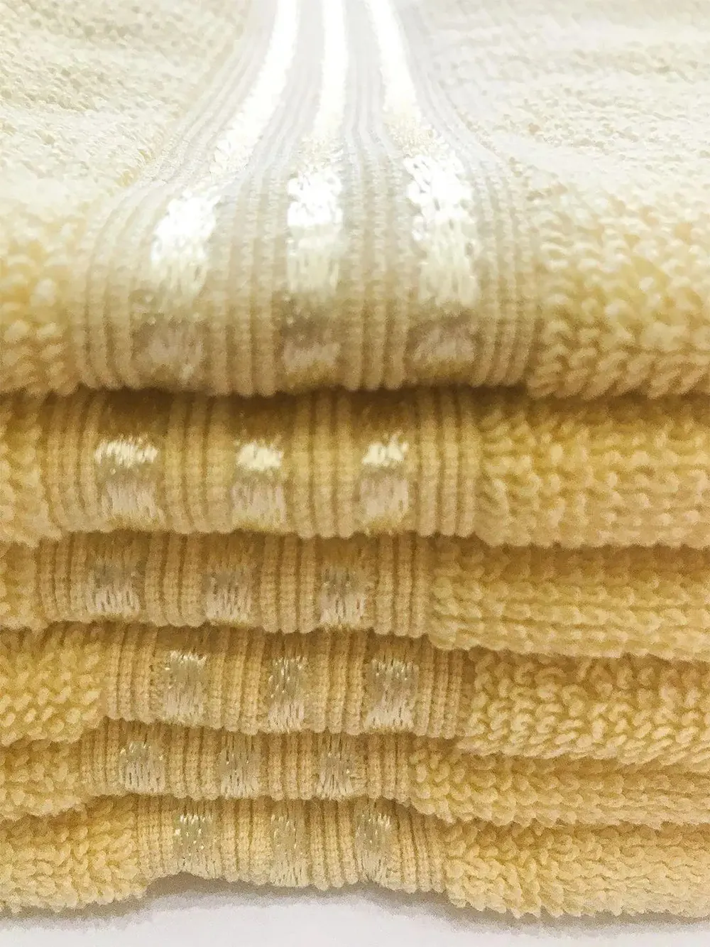Lushomes Yellow Cotton Hand Towel Set (Pack of 6)