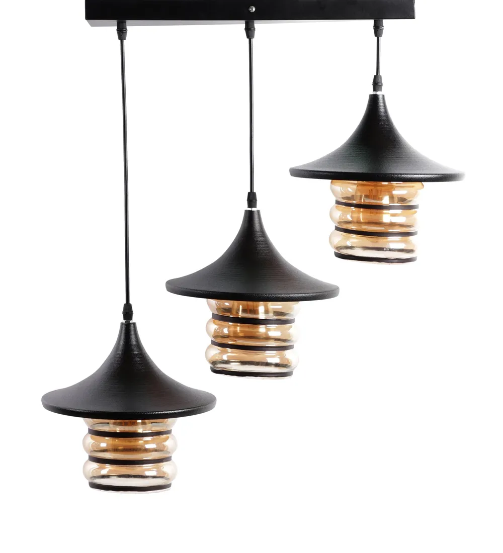 Luster Glass Round Tripple Long Cluster Hanging Light