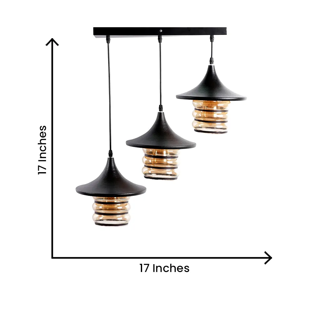 Luster Glass Round Tripple Long Cluster Hanging Light