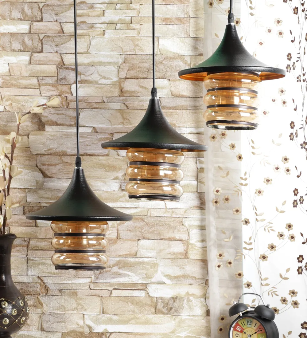 Luster Glass Round Tripple Long Cluster Hanging Light
