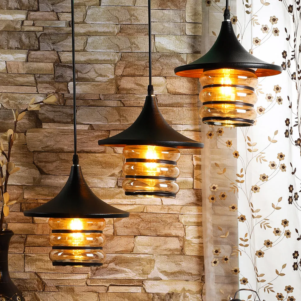 Luster Glass Round Tripple Long Cluster Hanging Light