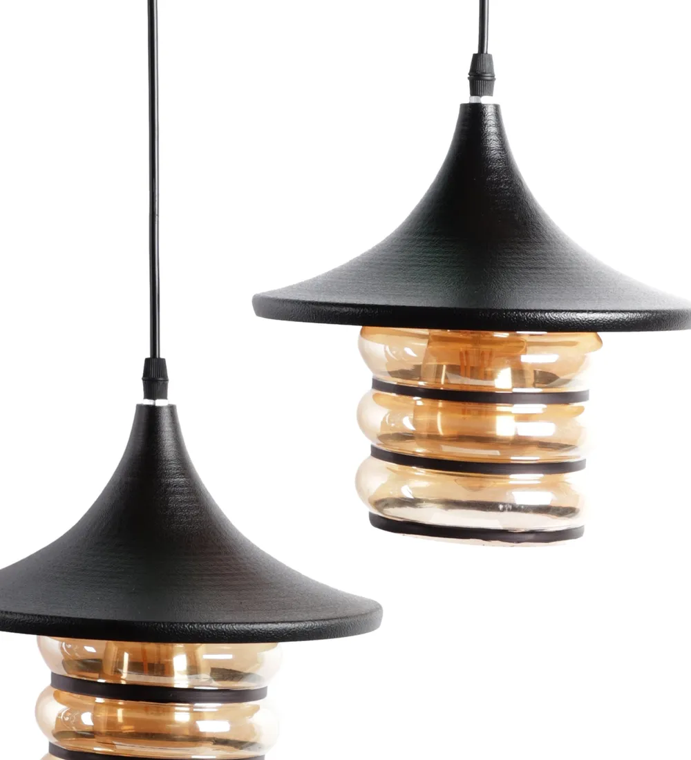 Luster Glass Round Tripple Long Cluster Hanging Light