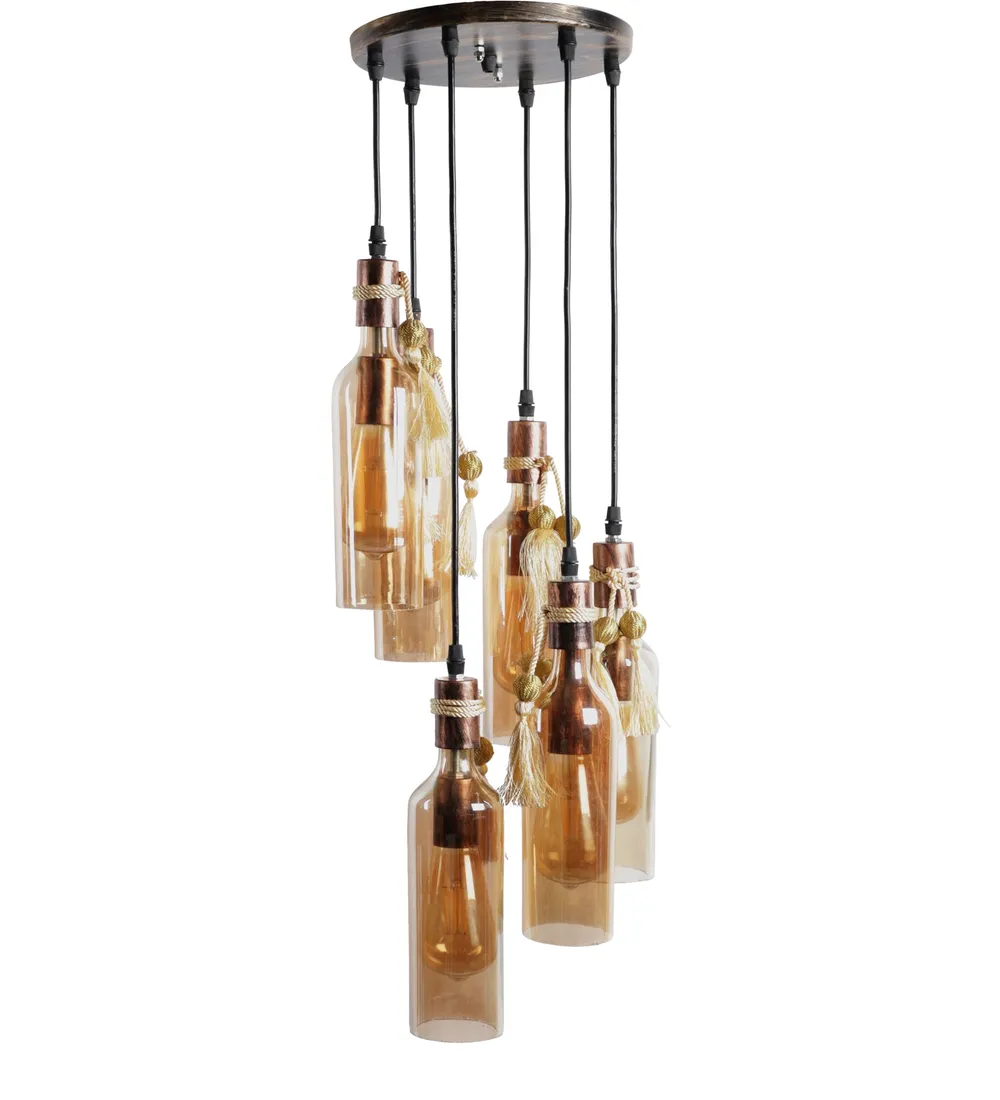 Lustre Glass Bottle Cluster Hanging Light