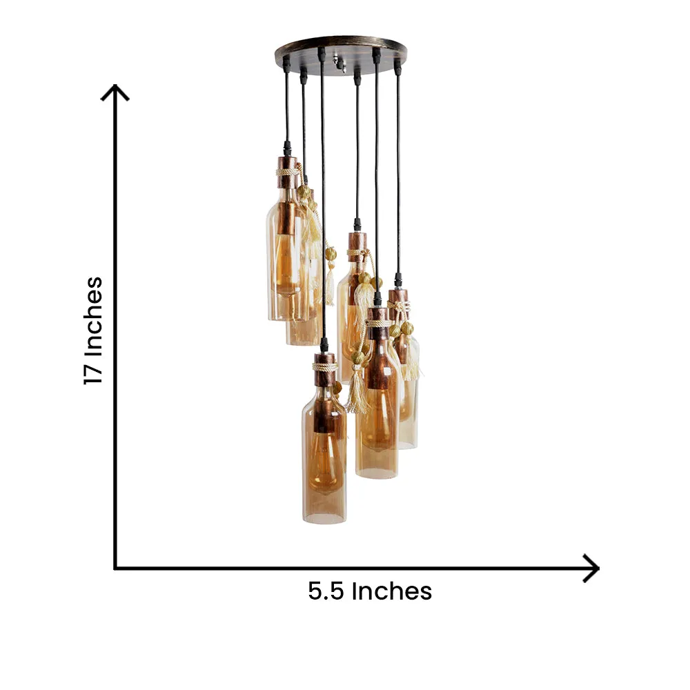 Lustre Glass Bottle Cluster Hanging Light