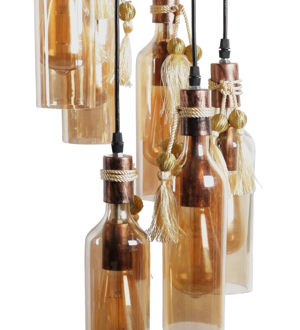 Lustre Glass Bottle Cluster Hanging Light