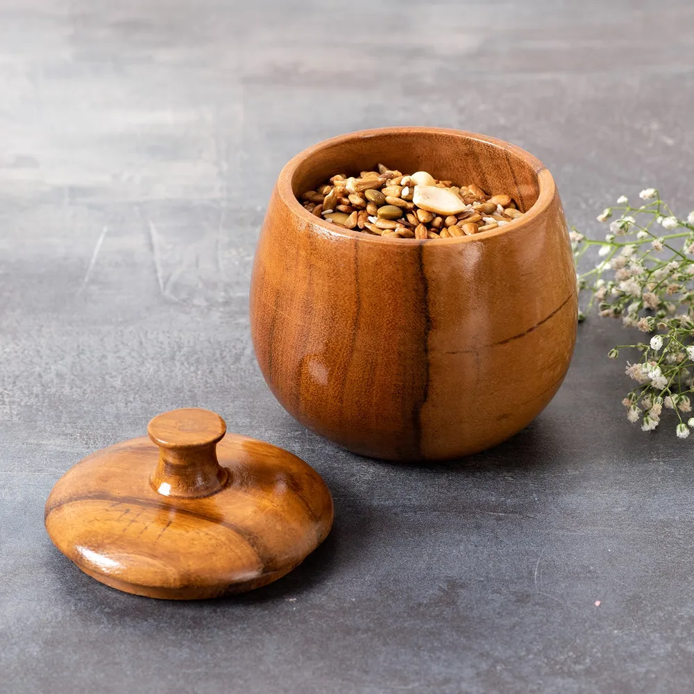 Lustrous Brown Wooden Multipurpose Container