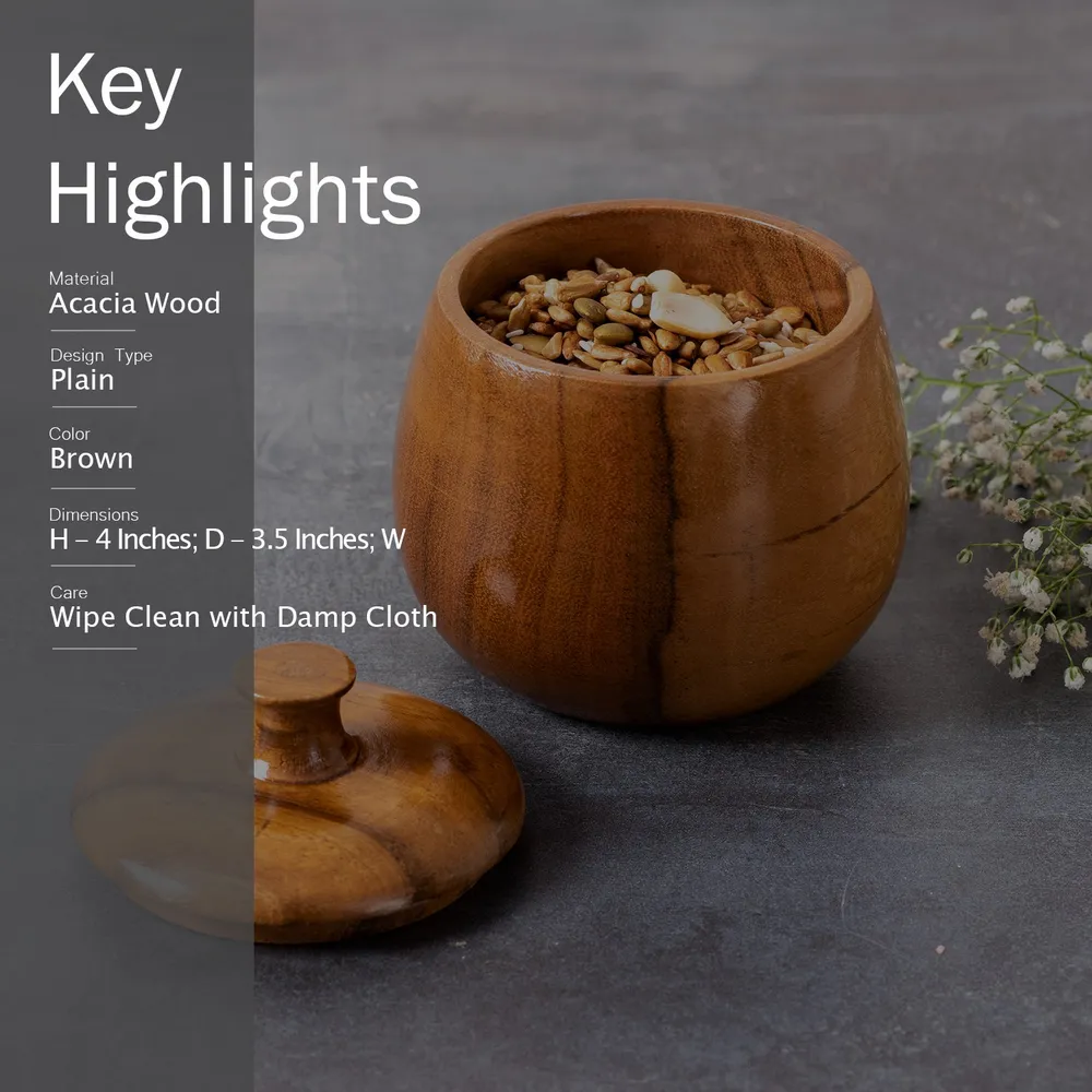 Lustrous Brown Wooden Multipurpose Container Set Of 6