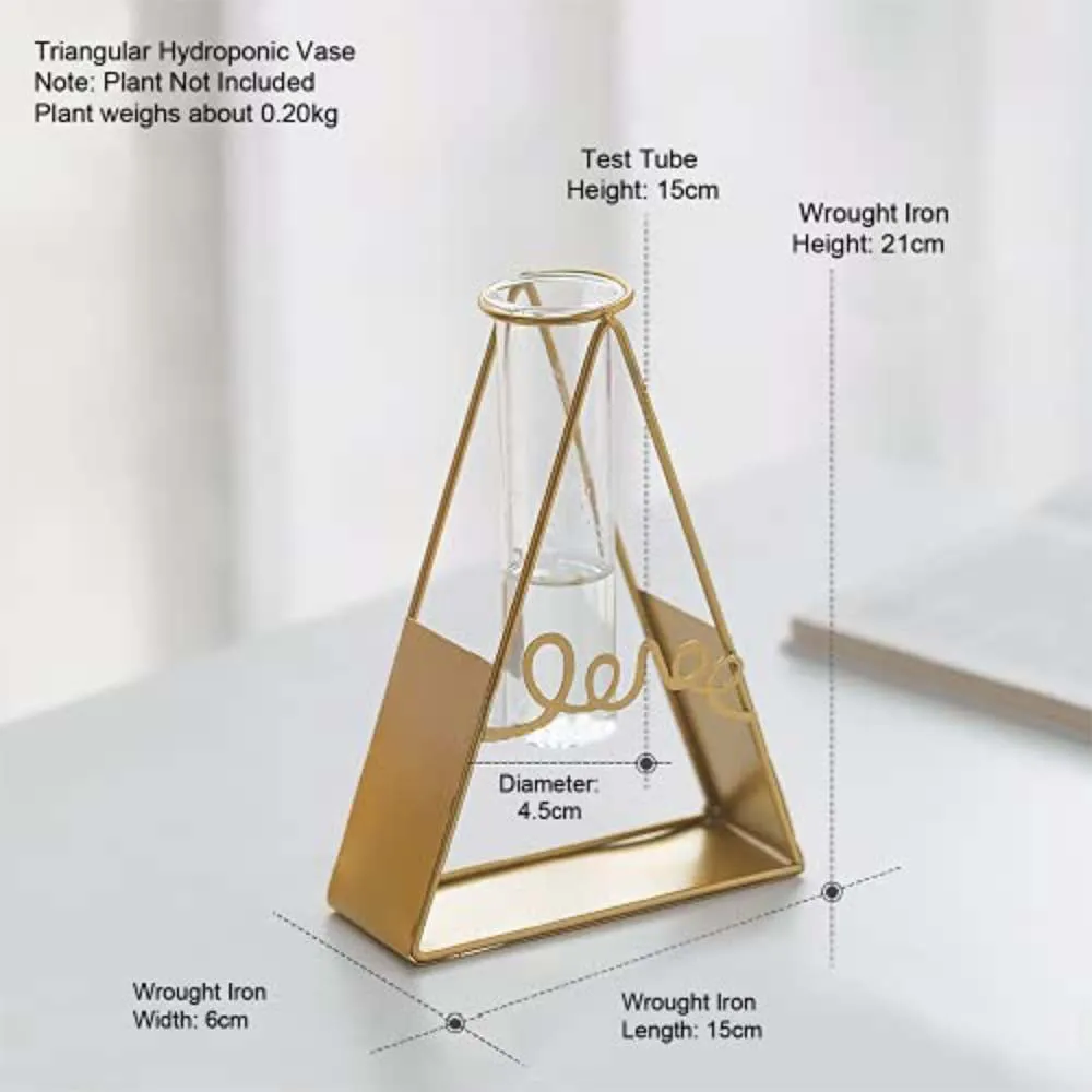 Lustrous Triangular Shaped Glass Vase Single