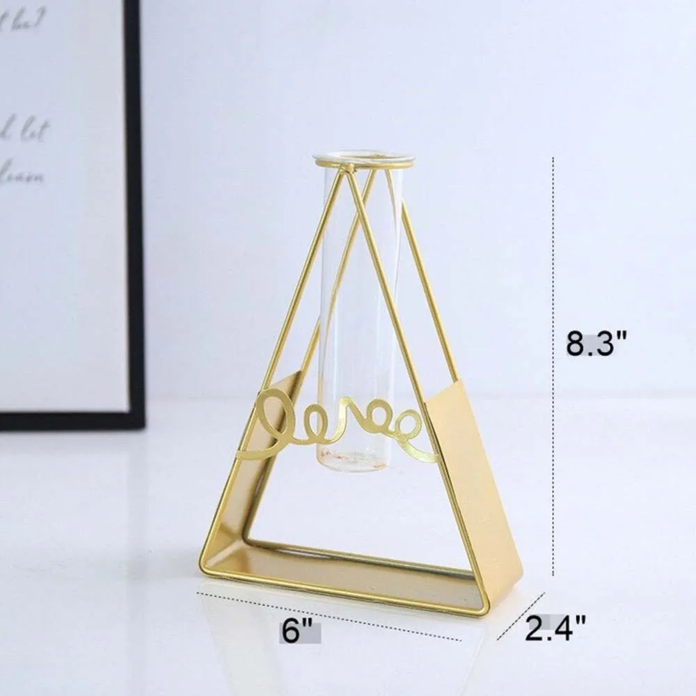 Lustrous Triangular Shaped Glass Vase Single