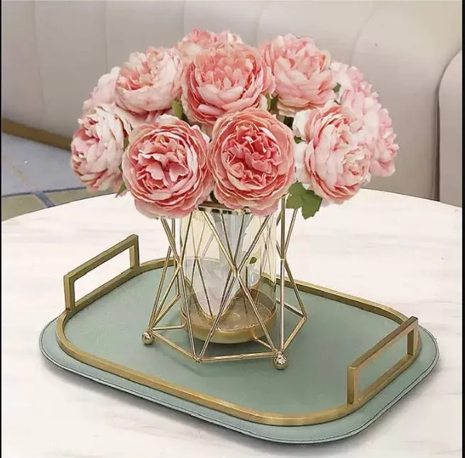 Luxe Geometric Golden Tea Light Candle Holder Single Piece