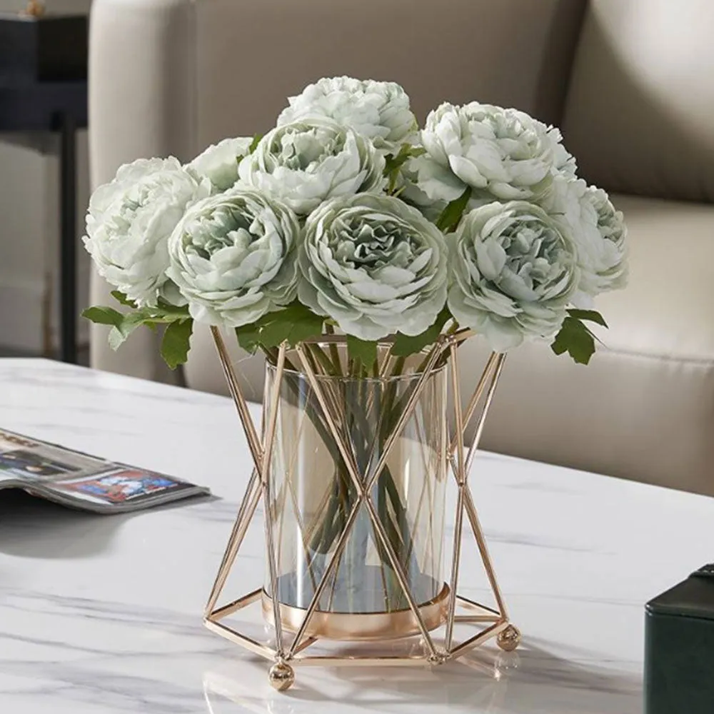 Luxe Geometric Golden Tea Light Candle Holder Single Piece