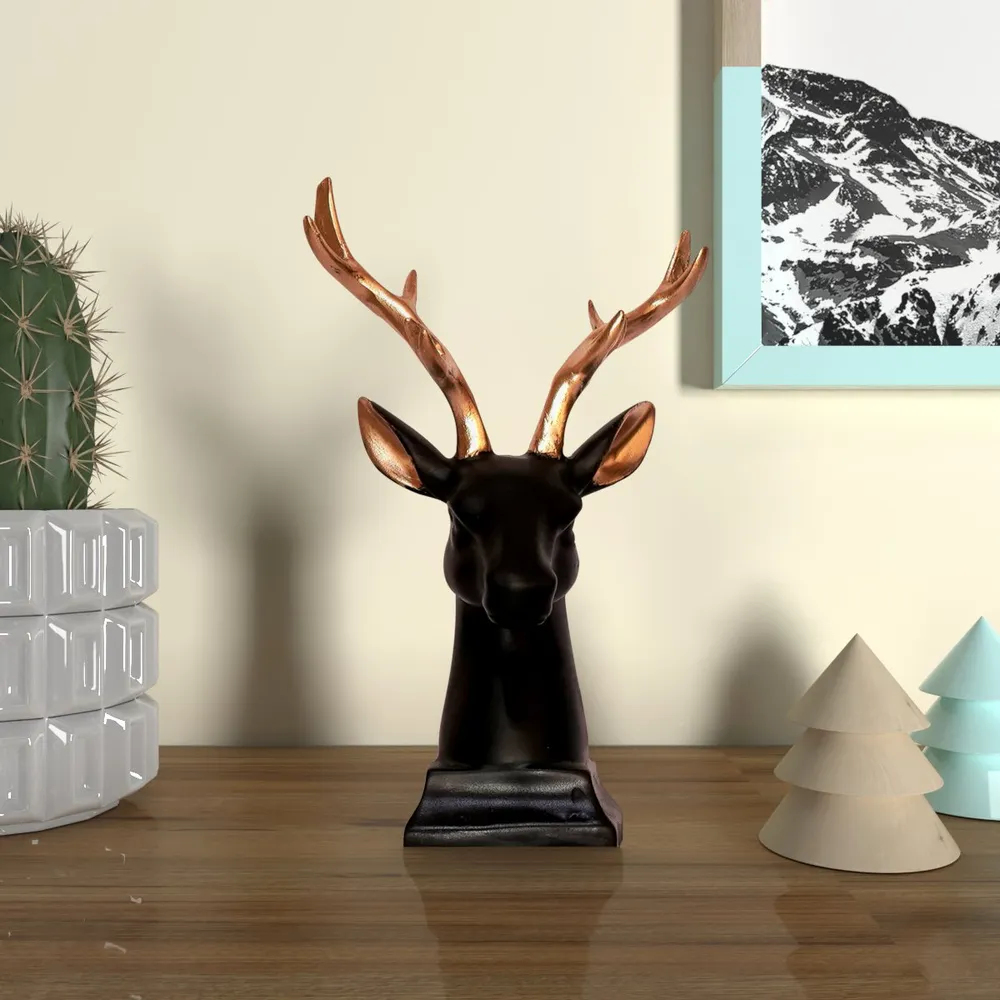 Luxe Modern Art Reindeer Bust Figurine