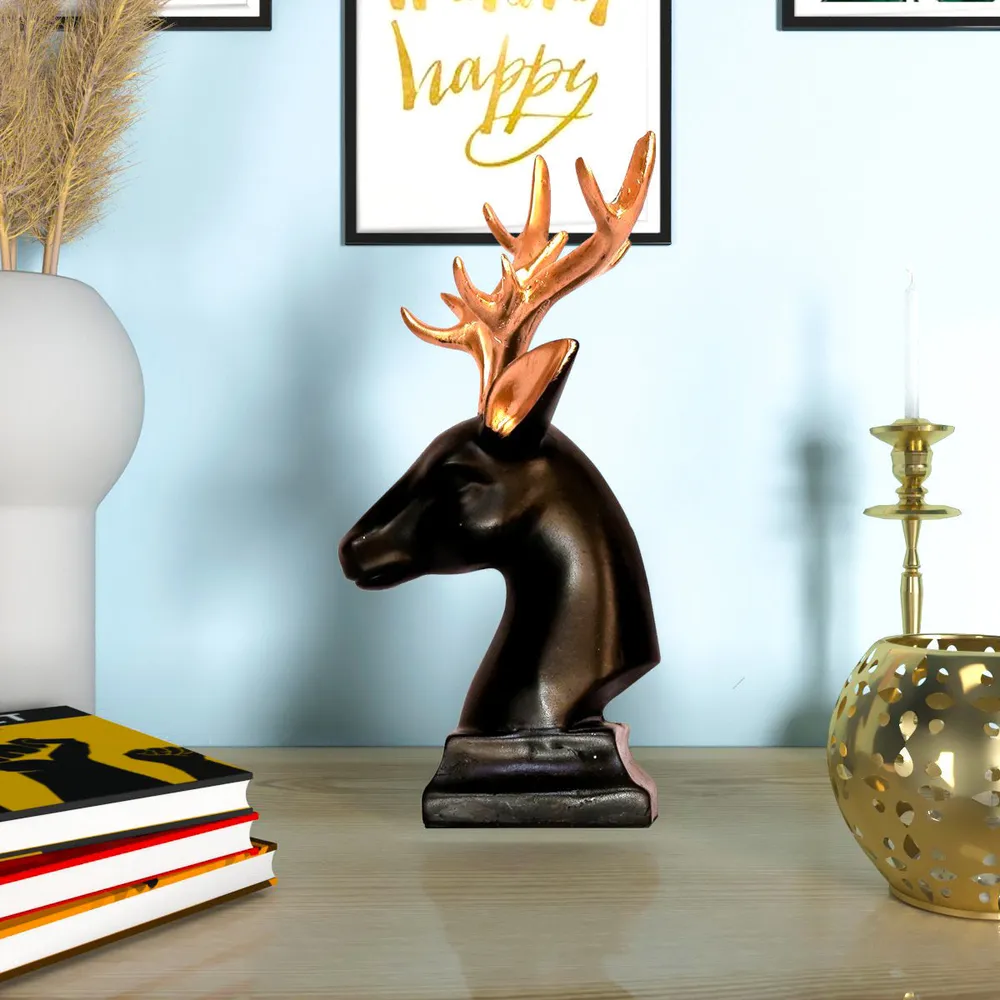 Luxe Modern Art Reindeer Bust Figurine