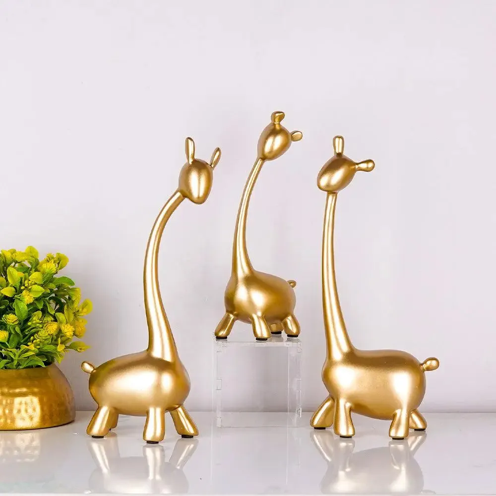 Luxe Quirky Gold Giraffe Family Figurine Single Giraffe (Large)
