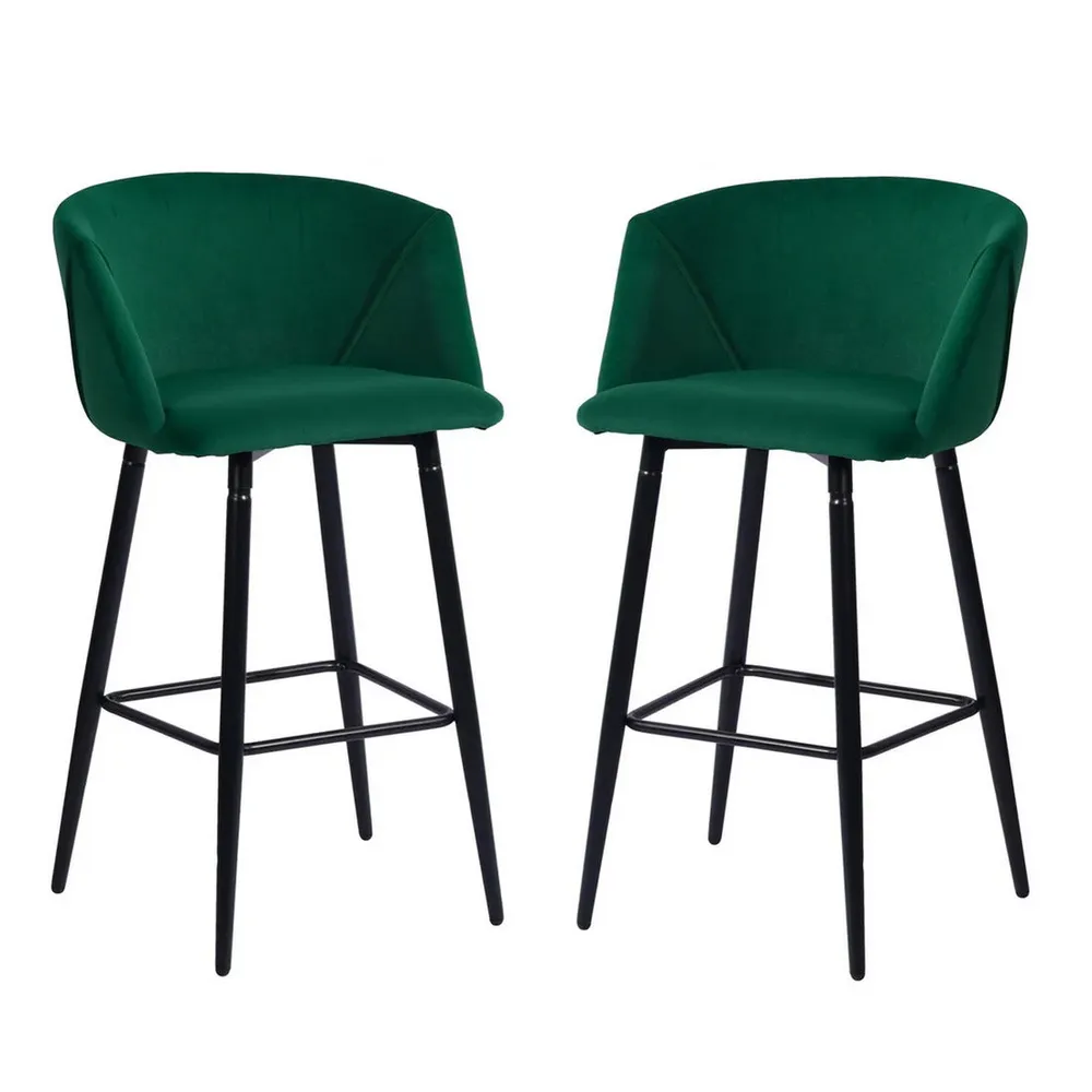 Luxurious Comfy Green Velvet Bar Chair / Long Chair Single Chair