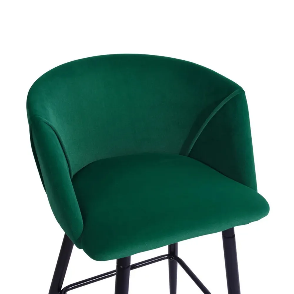Luxurious Comfy Green Velvet Bar Chair / Long Chair Single Chair