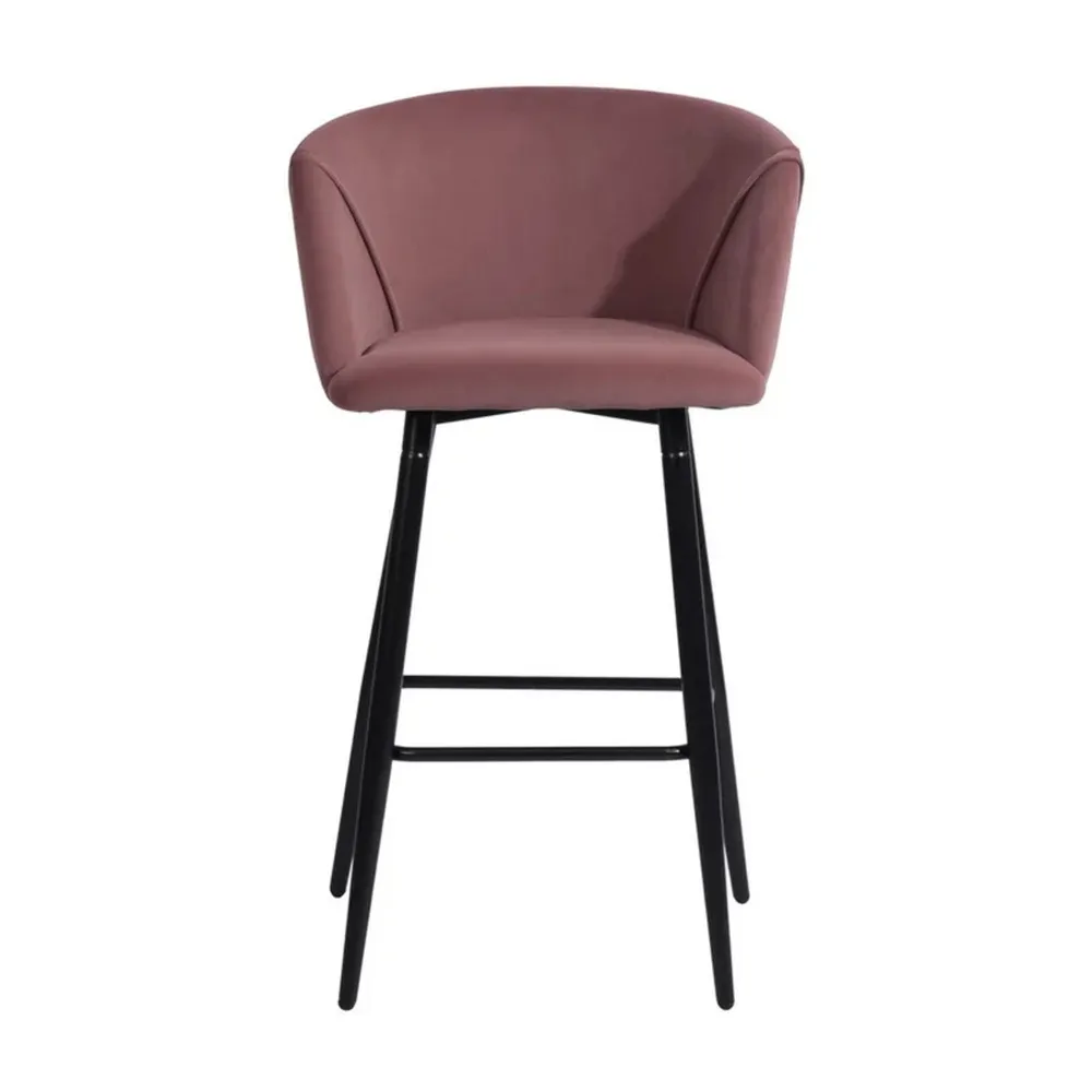 Luxurious Comfy Pink Velvet Counter Bar Chair / Long Chair Single Chair