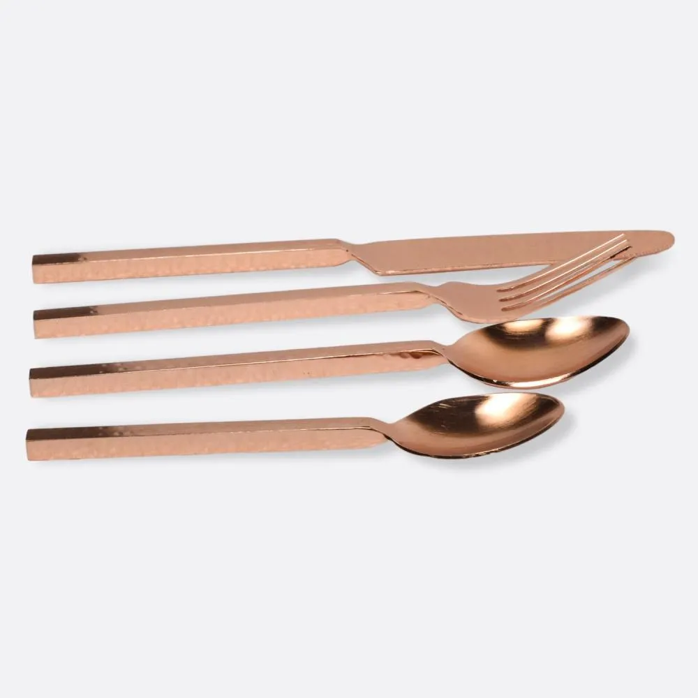 Luxurious Copper Gold Cutlery Set of 4