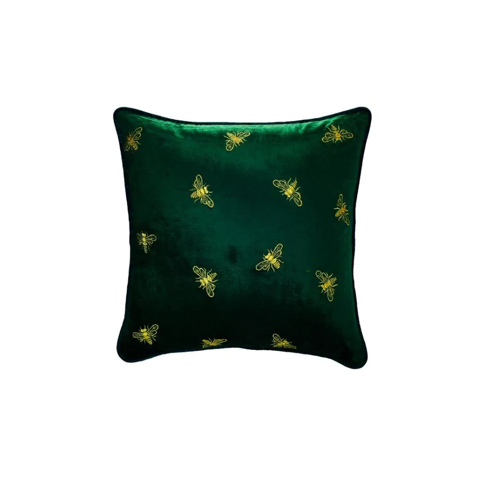 Luxurious Cotton cushion Pillow Cover with Beautiful Bee Embroidery