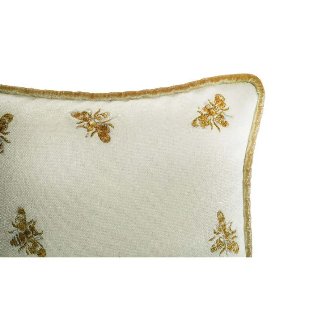 Luxurious Cotton cushion Pillow Cover with Beautiful Bee Embroidery