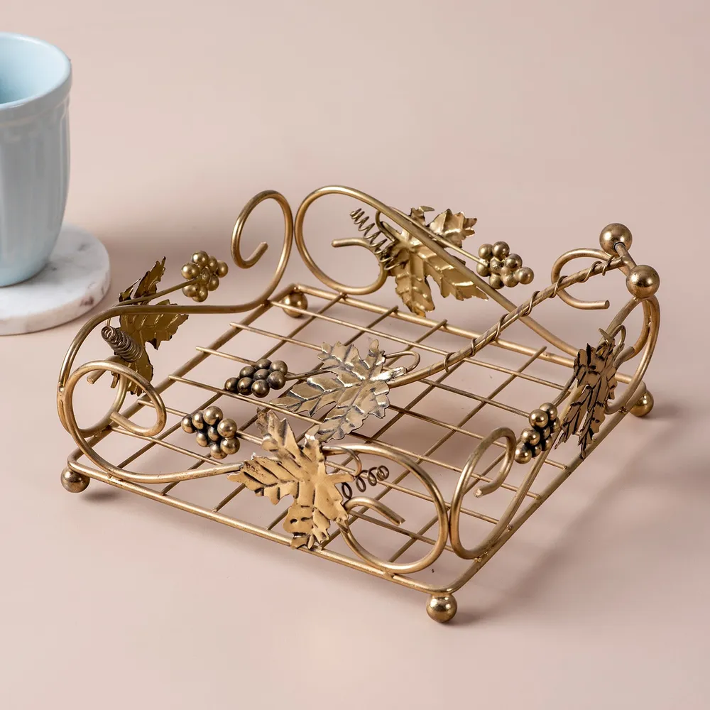 Luxurious Gold Colored Iron Decorative Napkin Holder