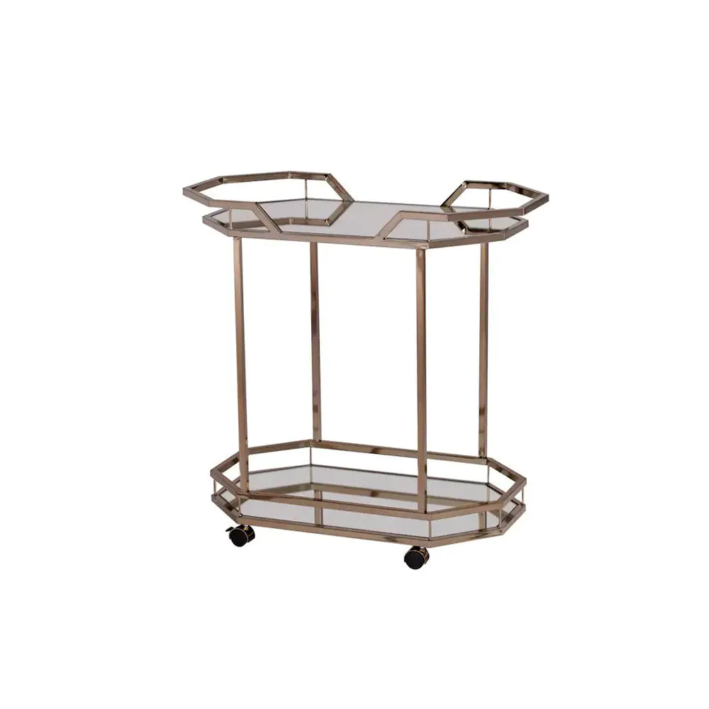 Luxurious Golden Metallic Bar Trolley