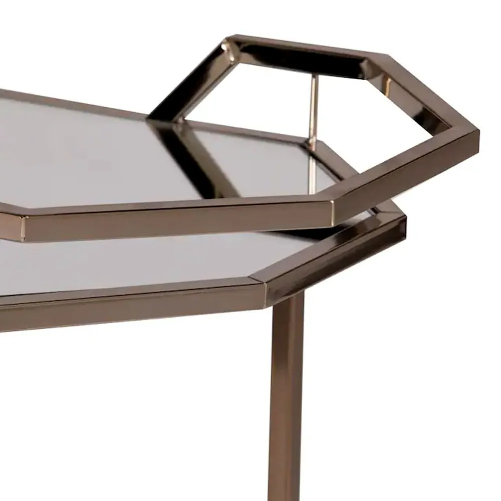 Luxurious Golden Metallic Bar Trolley