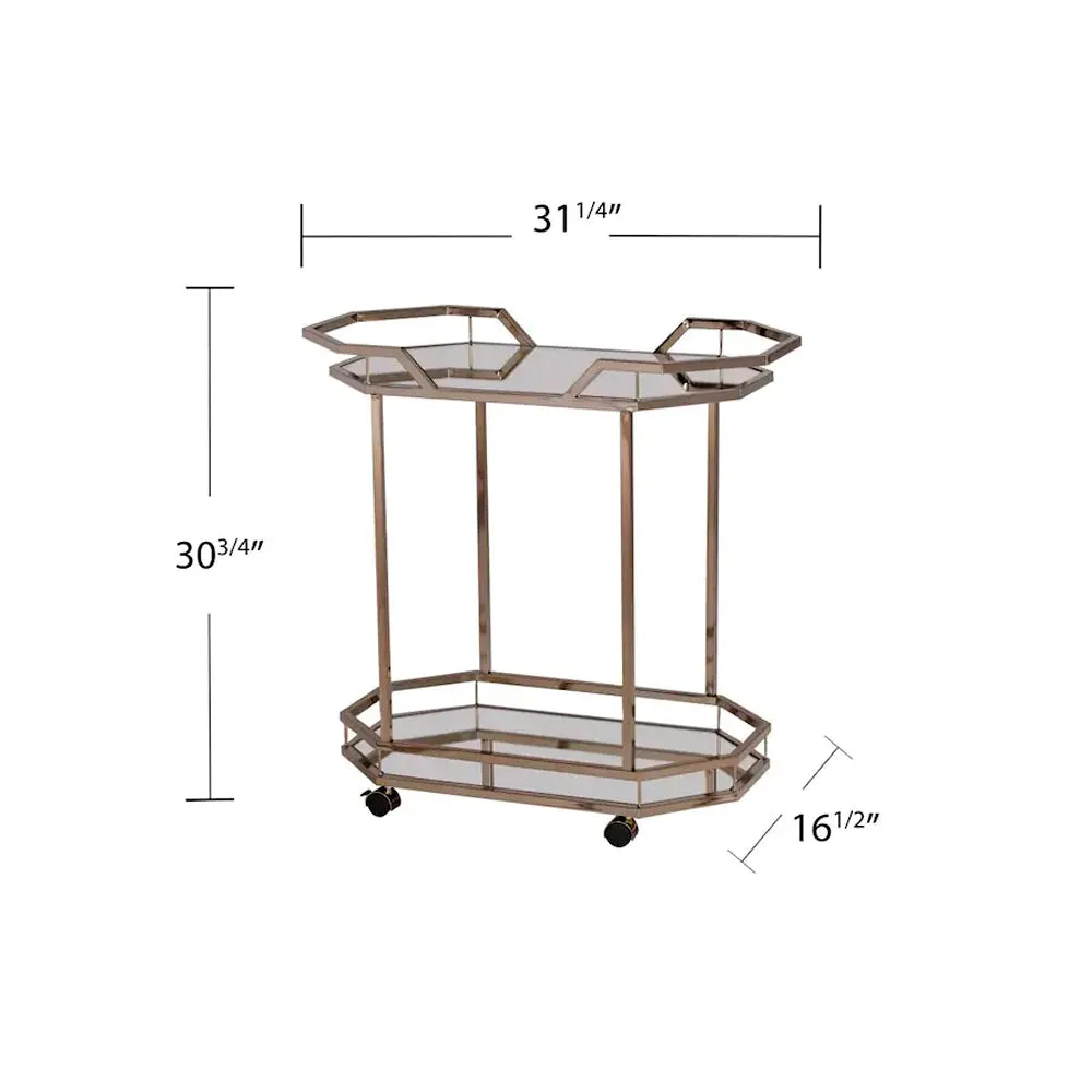 Luxurious Golden Metallic Bar Trolley
