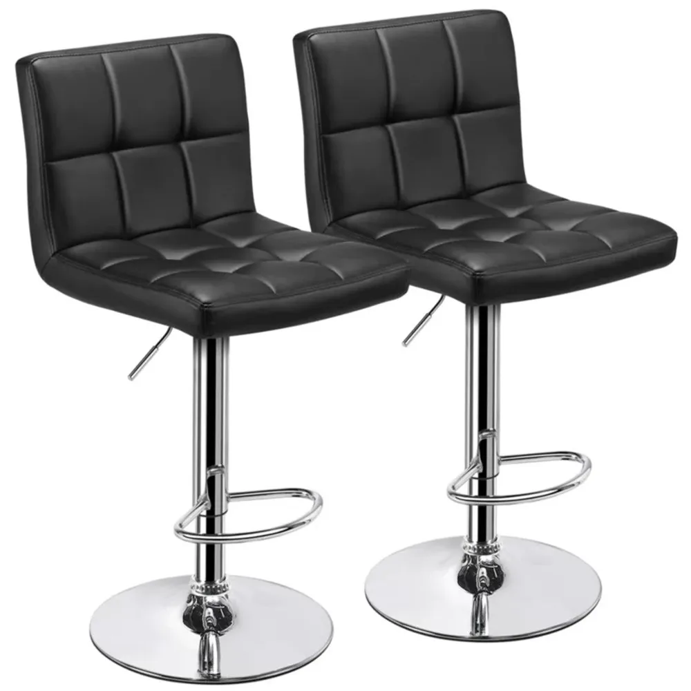 Luxurious Leatherette Black Bar Stool / Long Chair Single Chair