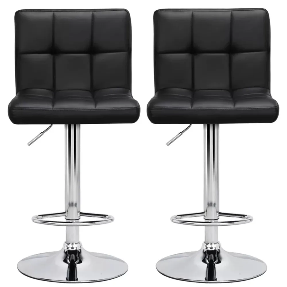 Luxurious Leatherette Black Bar Stool / Long Chair Single Chair