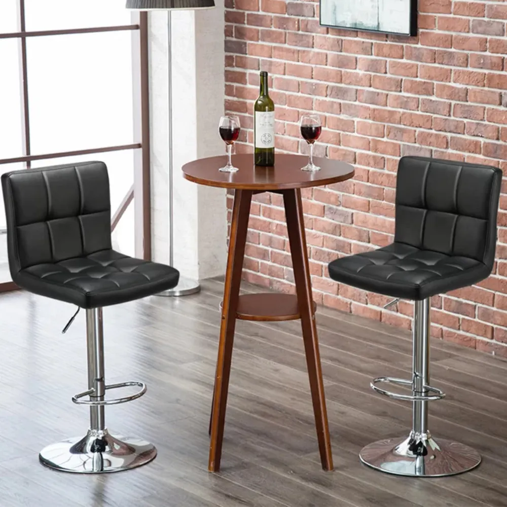 Luxurious Leatherette Black Bar Stool / Long Chair Single Chair