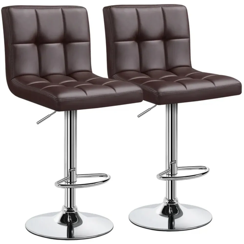 Luxurious Leatherette Brown Bar Stool / Long Chair Single Chair