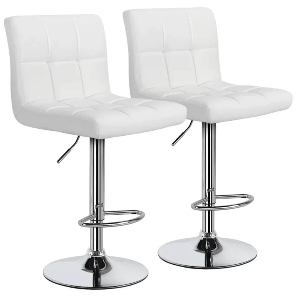 Luxurious Leatherette White Bar Stool Single Stool