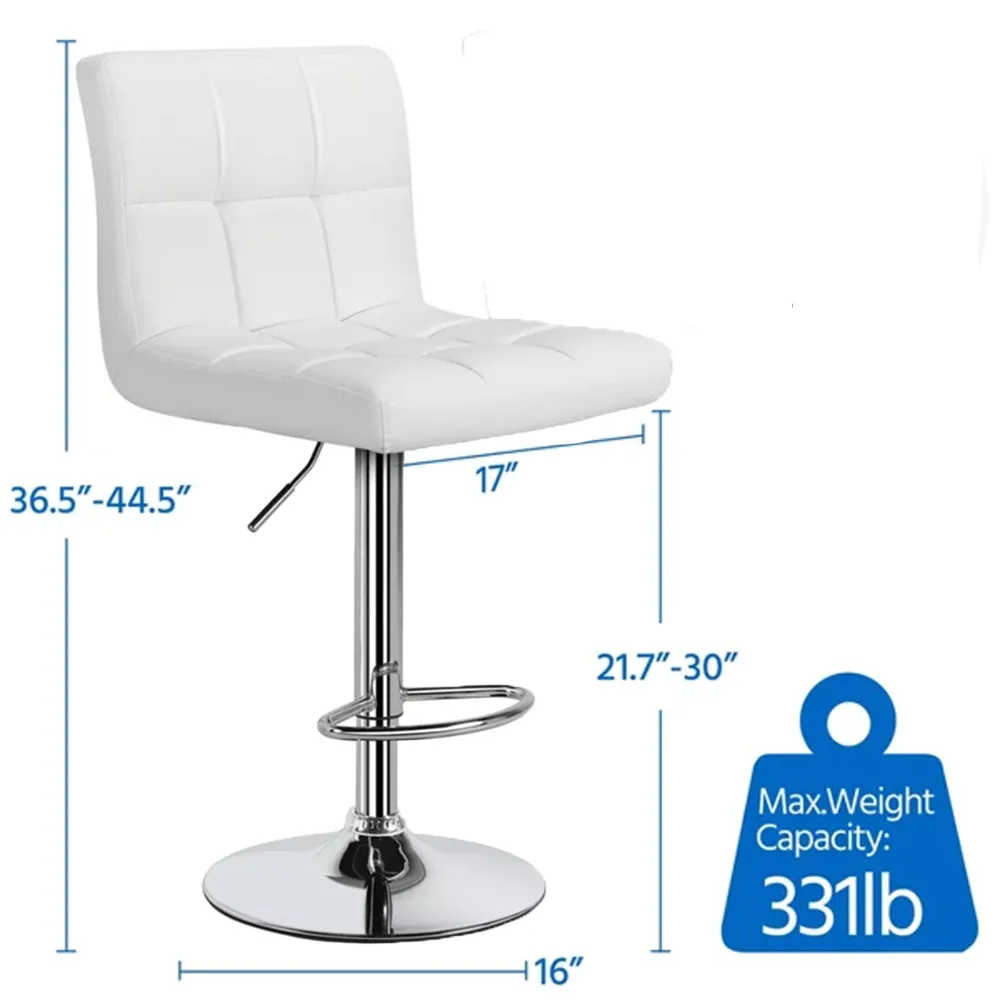 Luxurious Leatherette White Bar Stool Single Stool