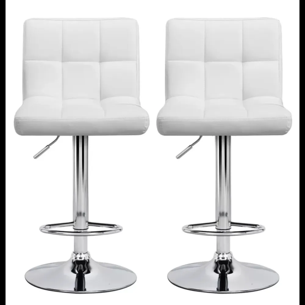 Luxurious Leatherette White Bar Stool Single Stool