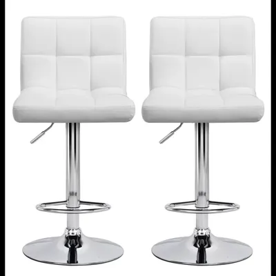 Luxurious Leatherette White Bar Stool