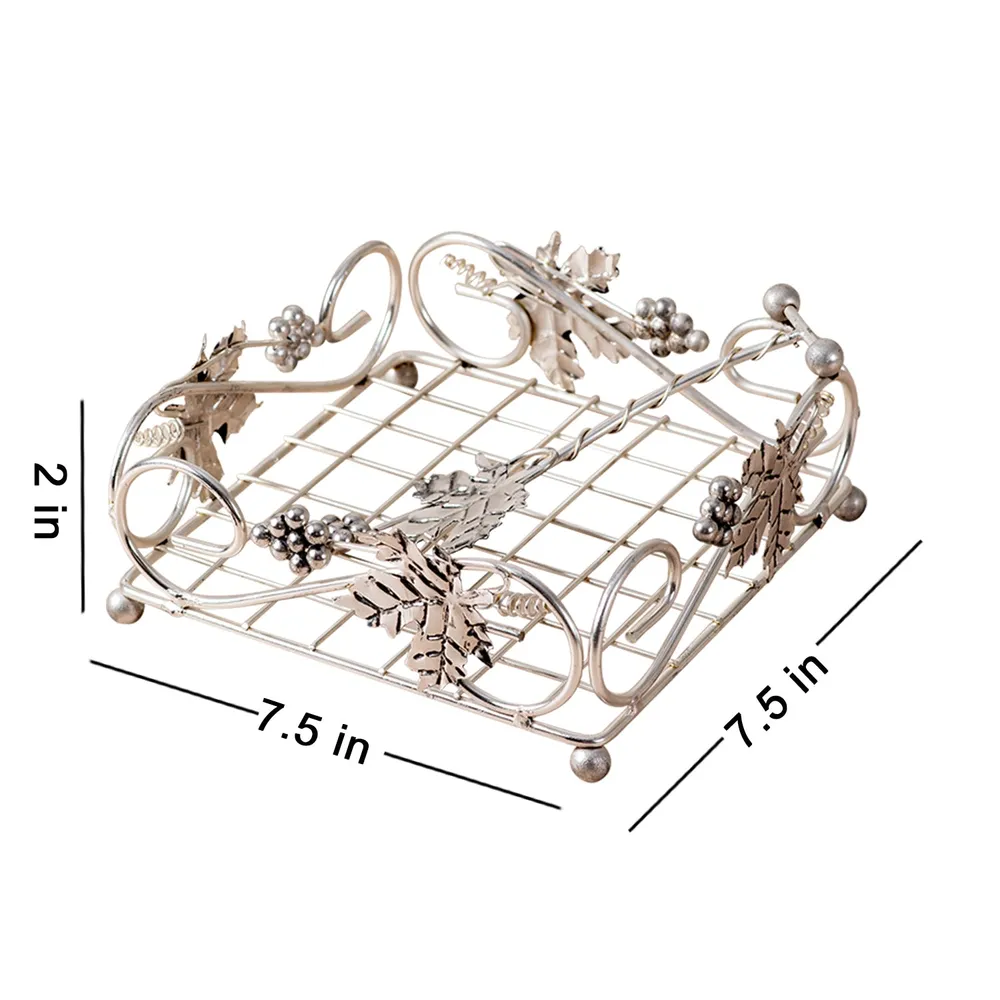 Luxurious Silver Colored Iron Decorative Napkin Holder